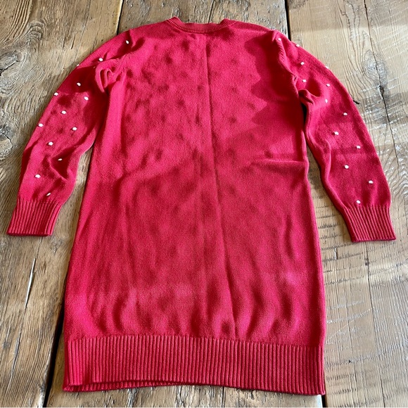 Red & White Polka Dot Knit Tunic Sweater - Picture 3 of 3